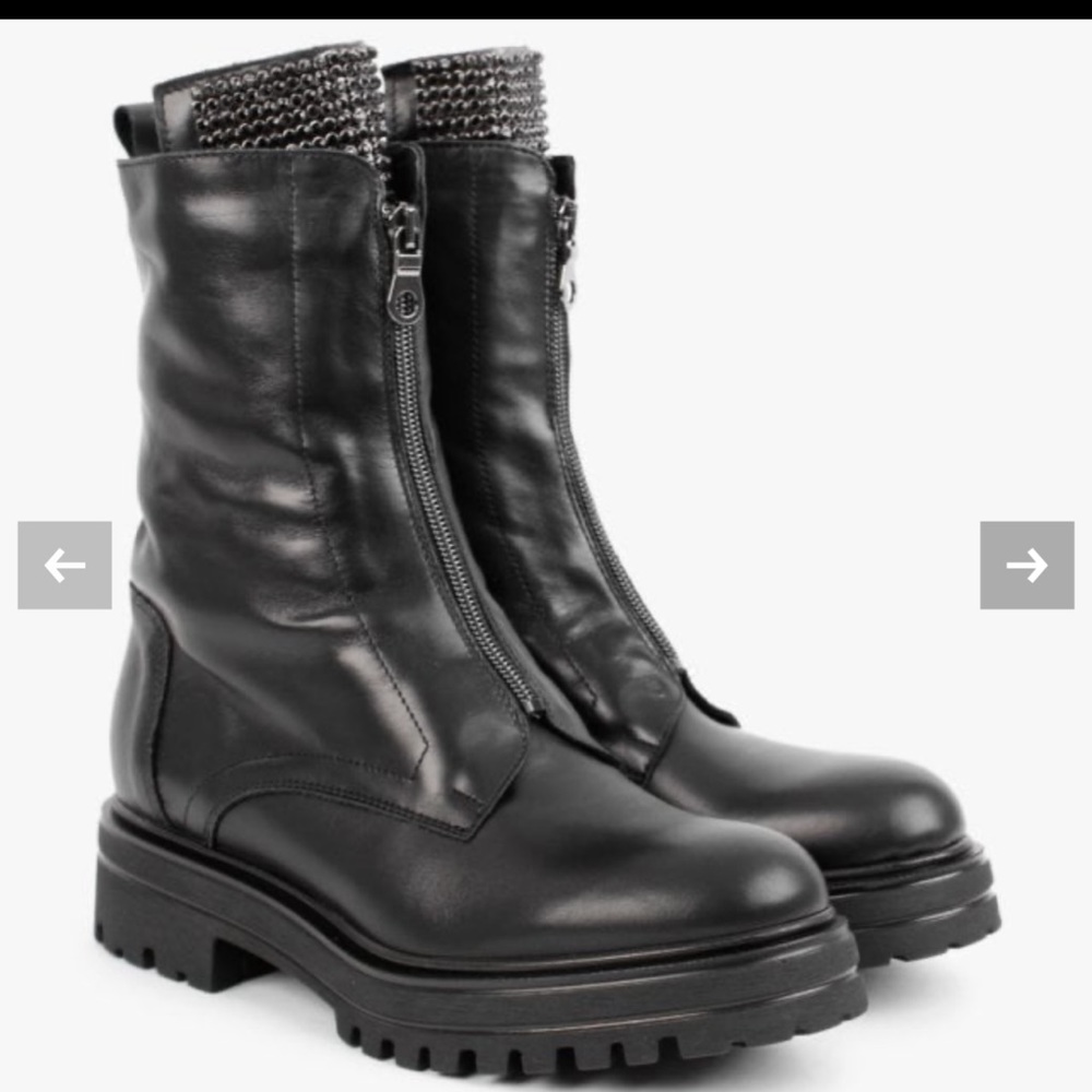 DANIEL
Sanzip Black Leather Diamante Embellished Ankle Boots 39